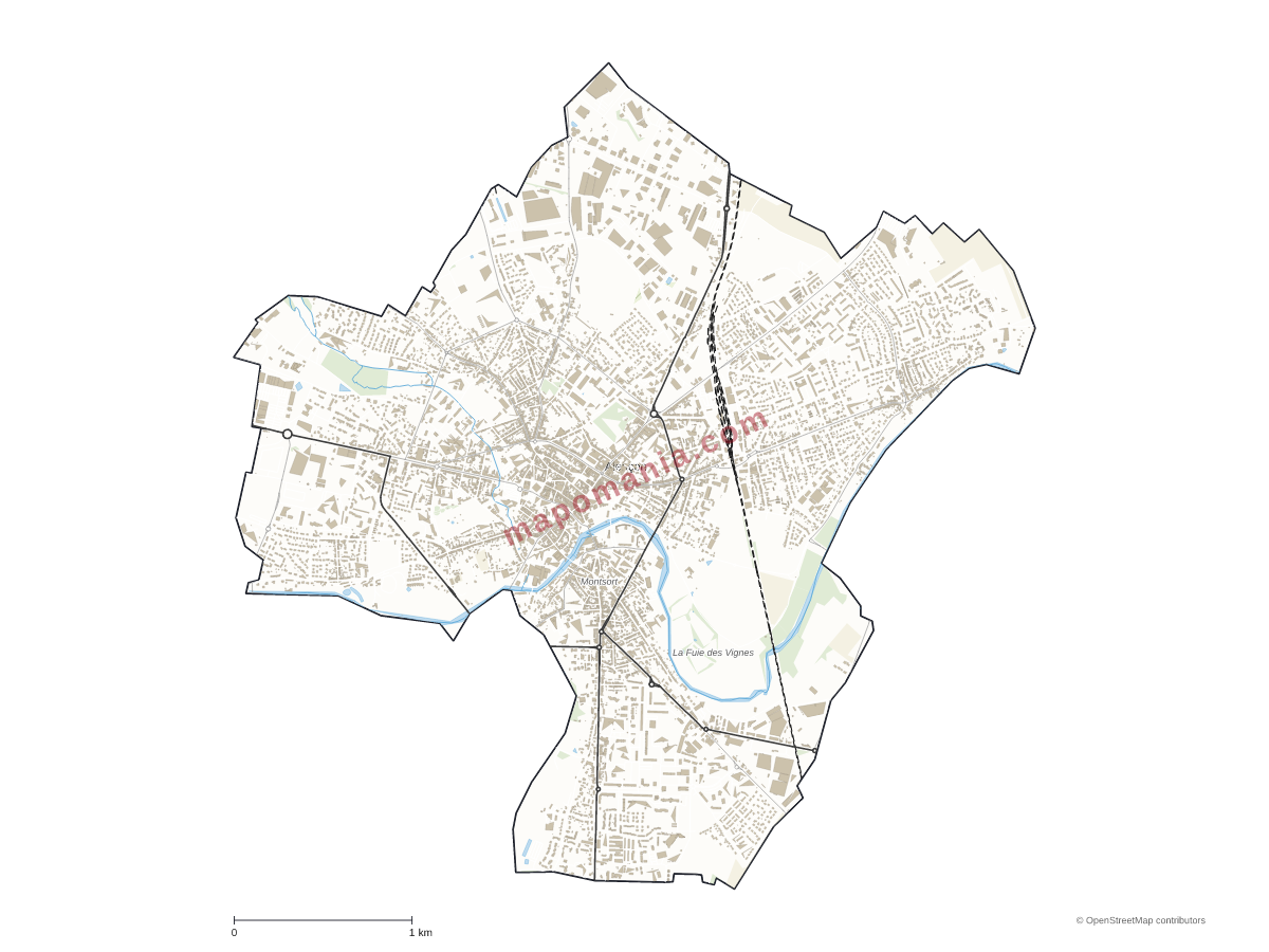 Carte de Alençon à personnaliser