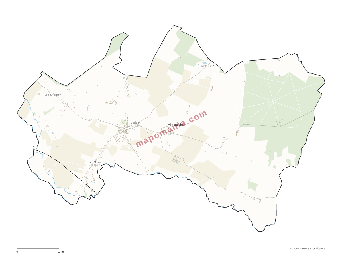Carte de Almenêches à personnaliser