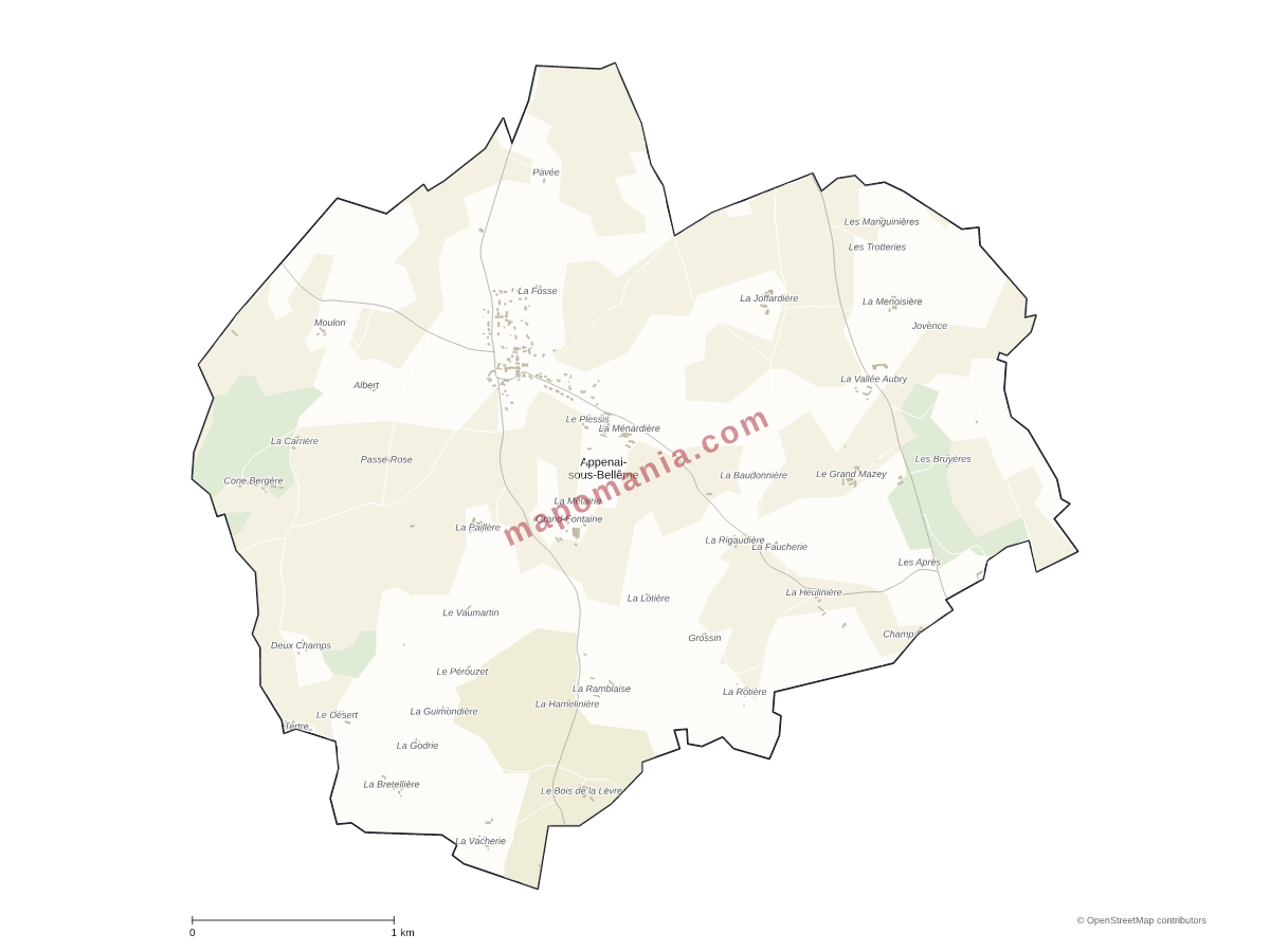 Carte de Appenai-sous-Bellême à personnaliser