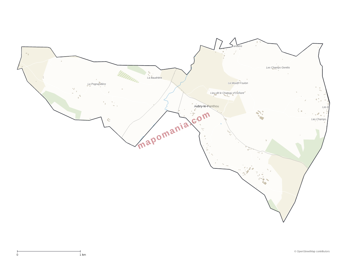 Carte de Aubry-le-Panthou à personnaliser