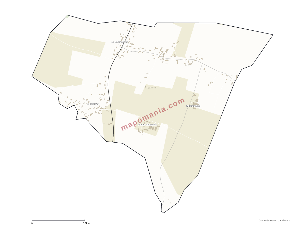 Carte de Auguaise à personnaliser