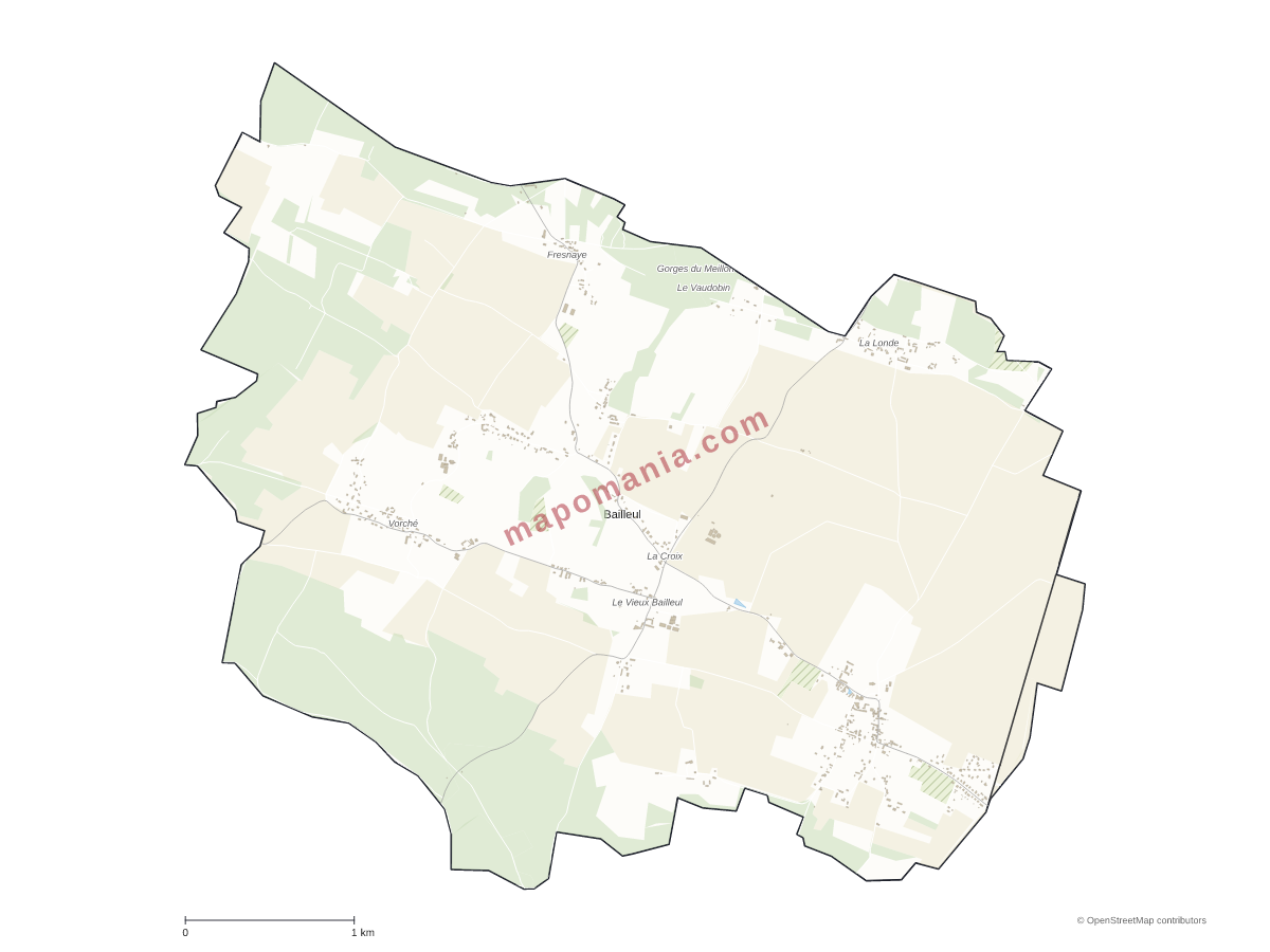 Carte de Bailleul à personnaliser