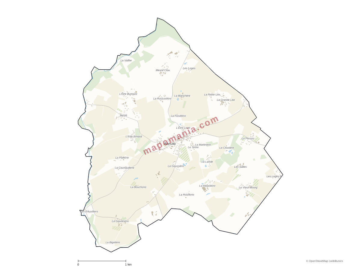 Carte de Banvou à personnaliser