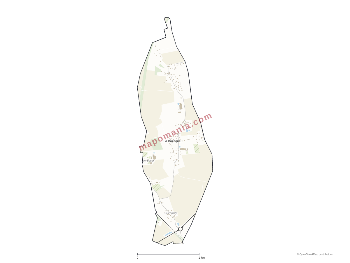 Carte de La Bazoque à personnaliser