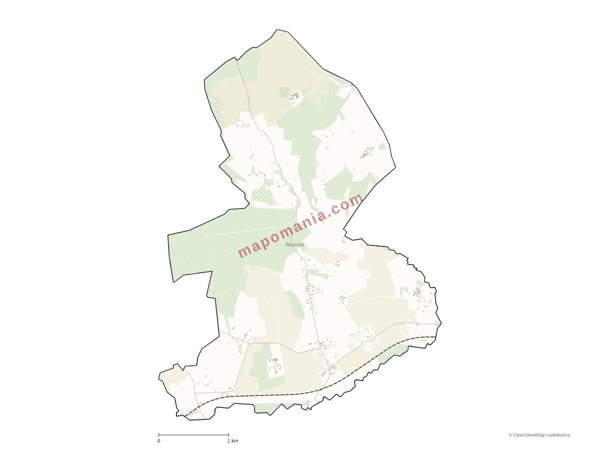 Carte de Beaufai à personnaliser