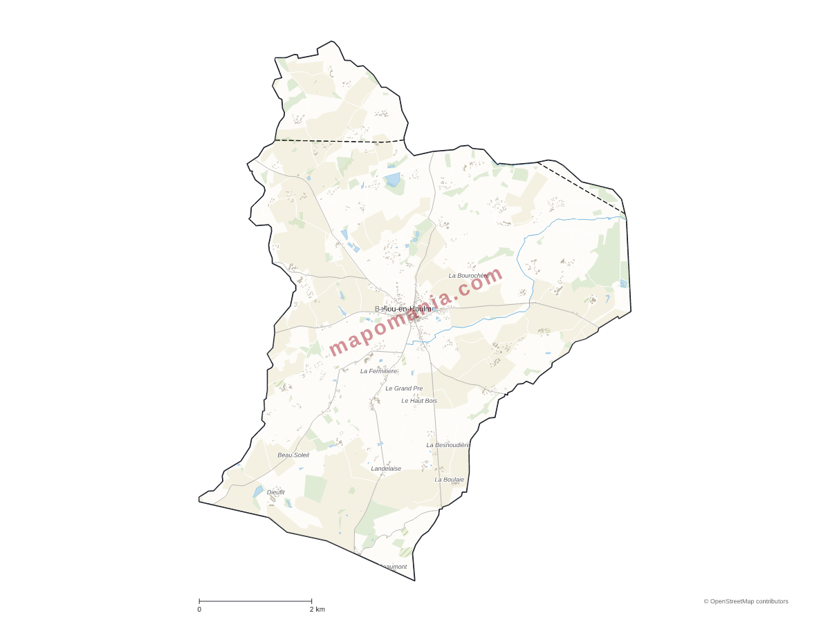 Carte de Bellou-en-Houlme à personnaliser