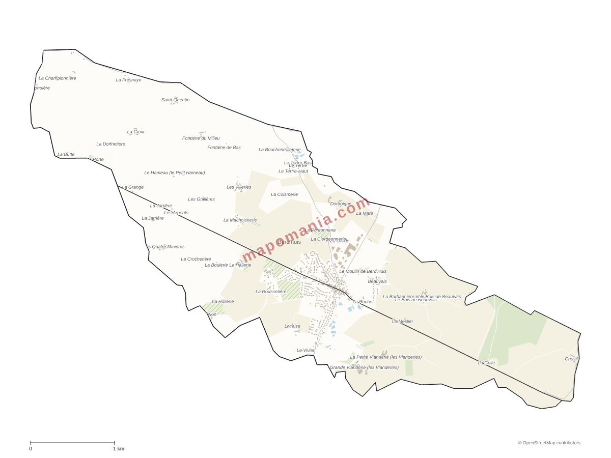 Carte de Berd'huis à personnaliser