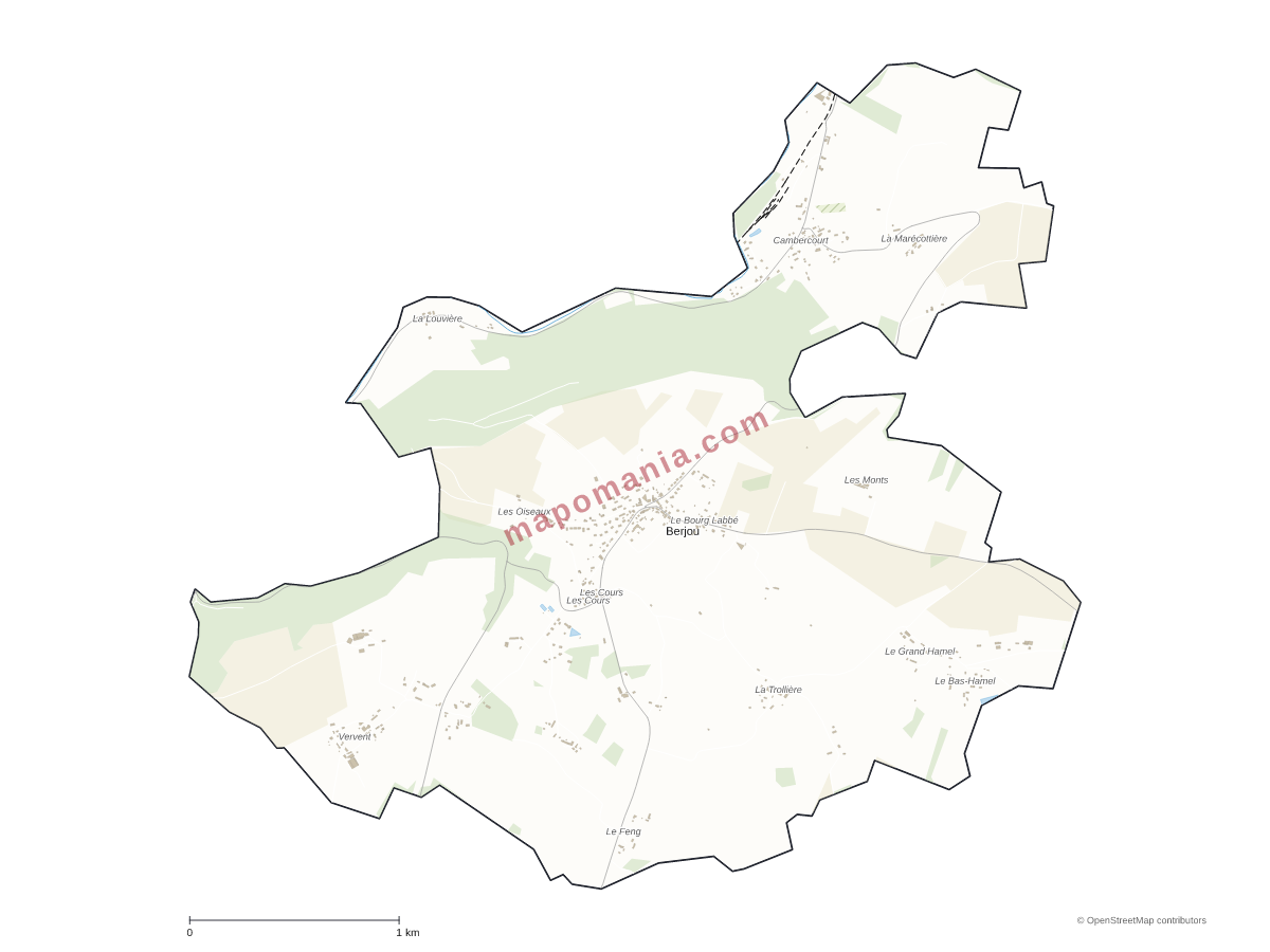 Carte de Berjou à personnaliser