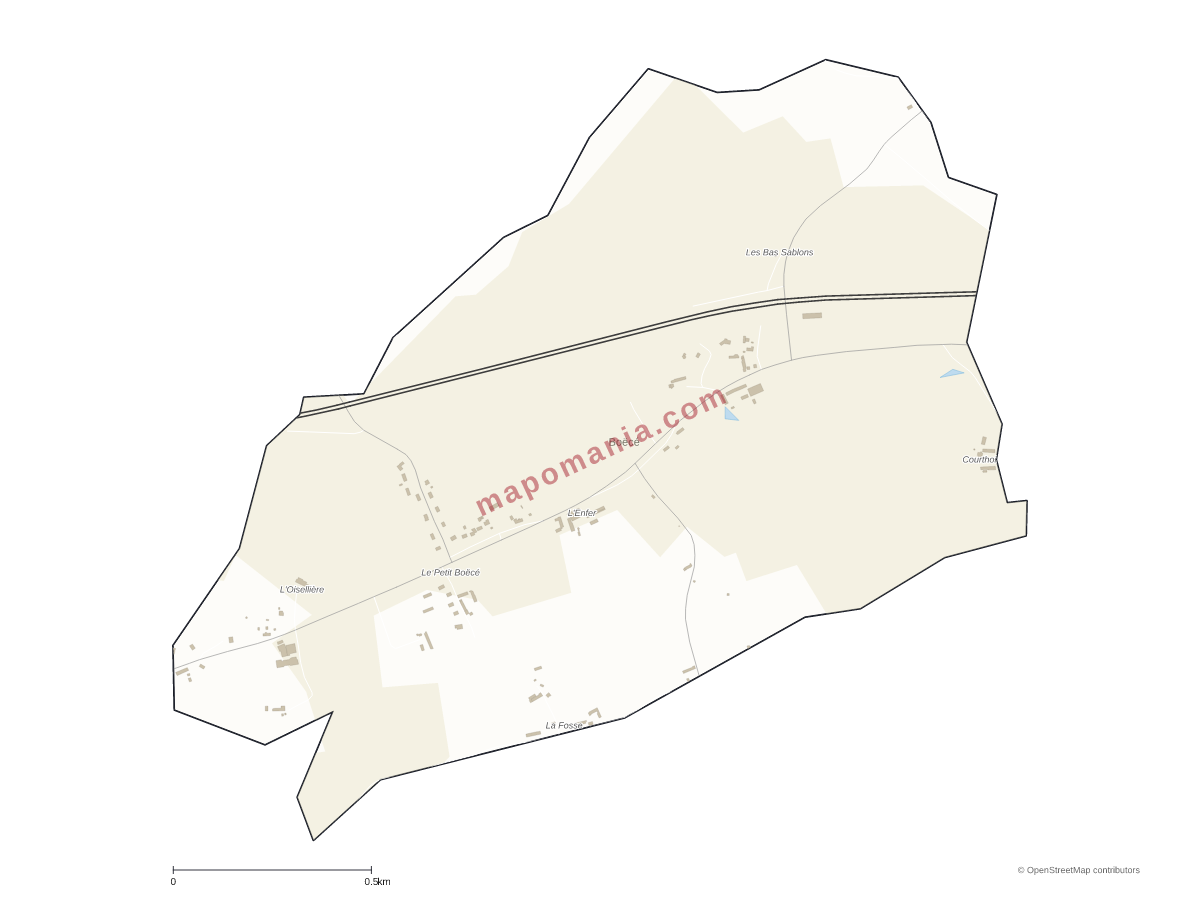Carte de Boëcé à personnaliser