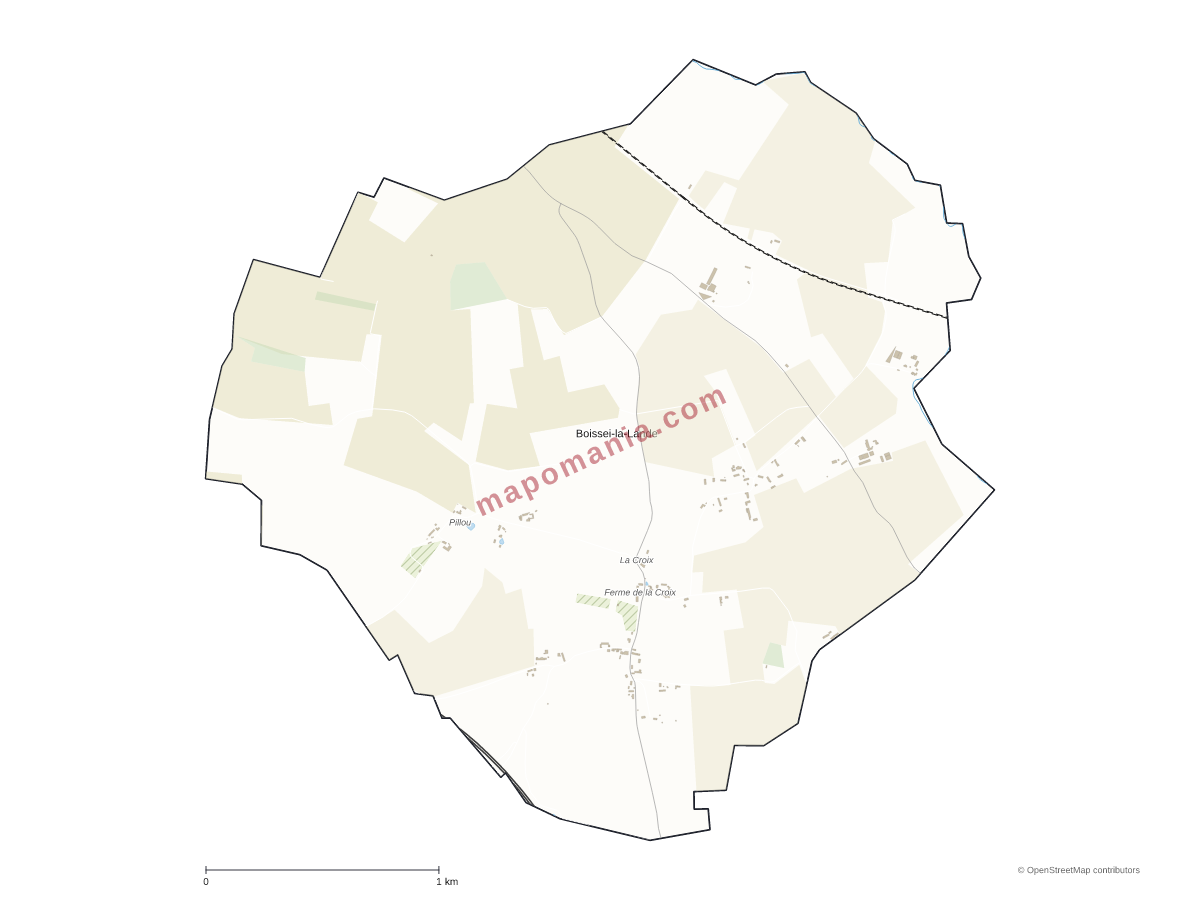Carte de Boissei-la-Lande à personnaliser