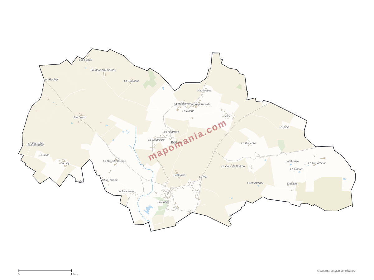 Carte de Boitron à personnaliser