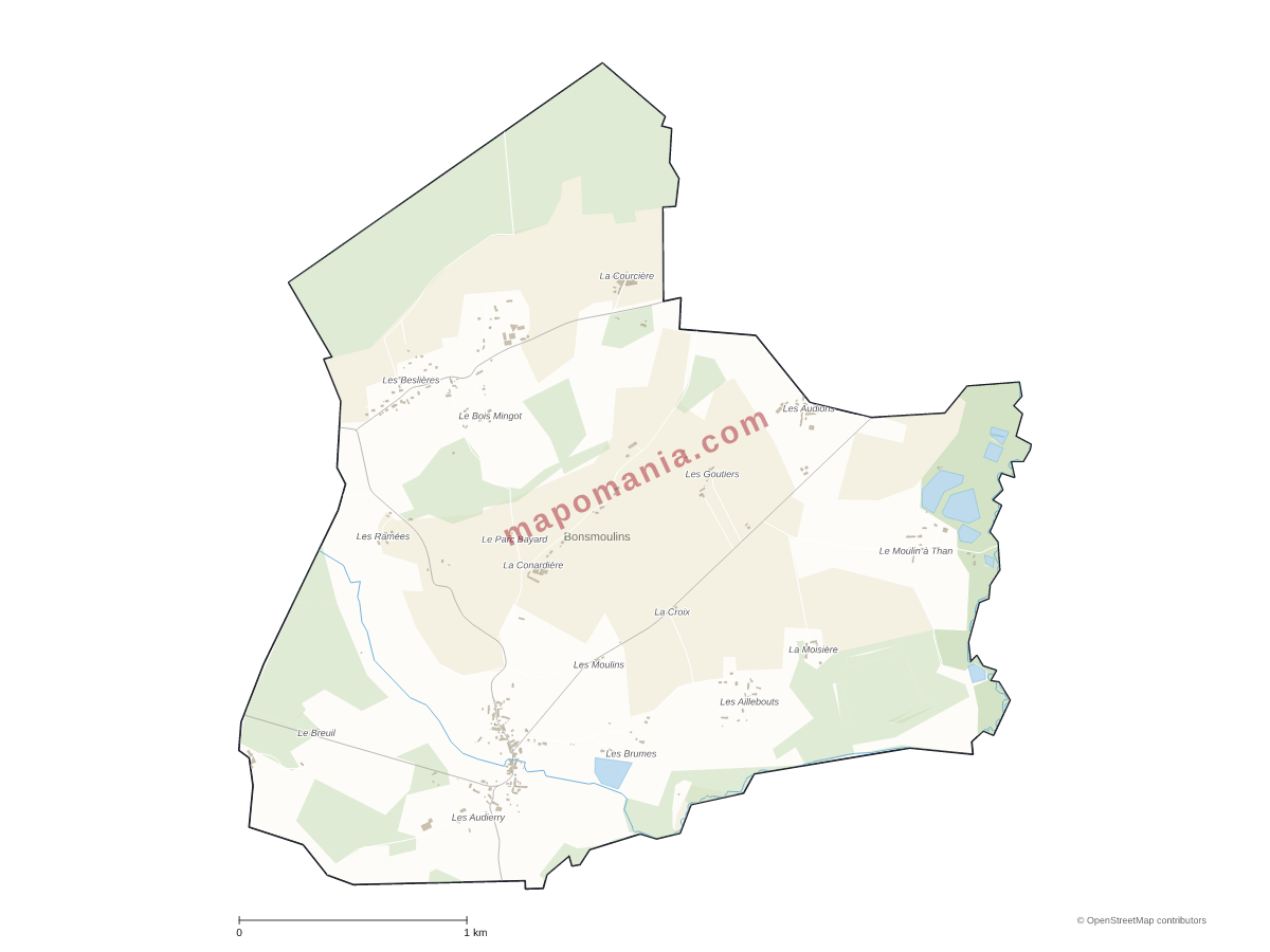 Carte de Bonsmoulins à personnaliser