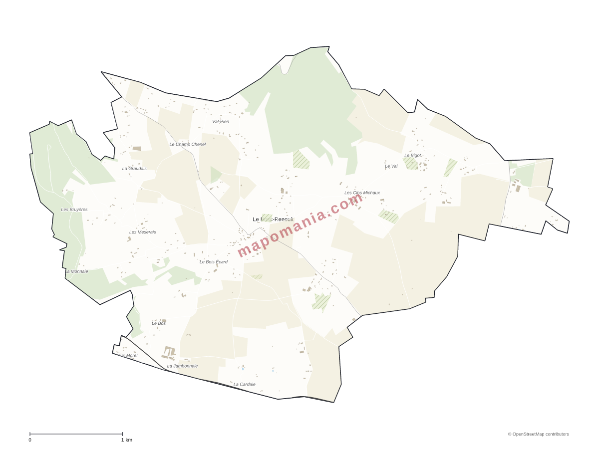Carte de Le Bosc-Renoult à personnaliser