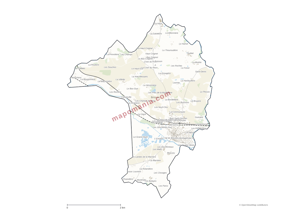 Carte de Briouze à personnaliser