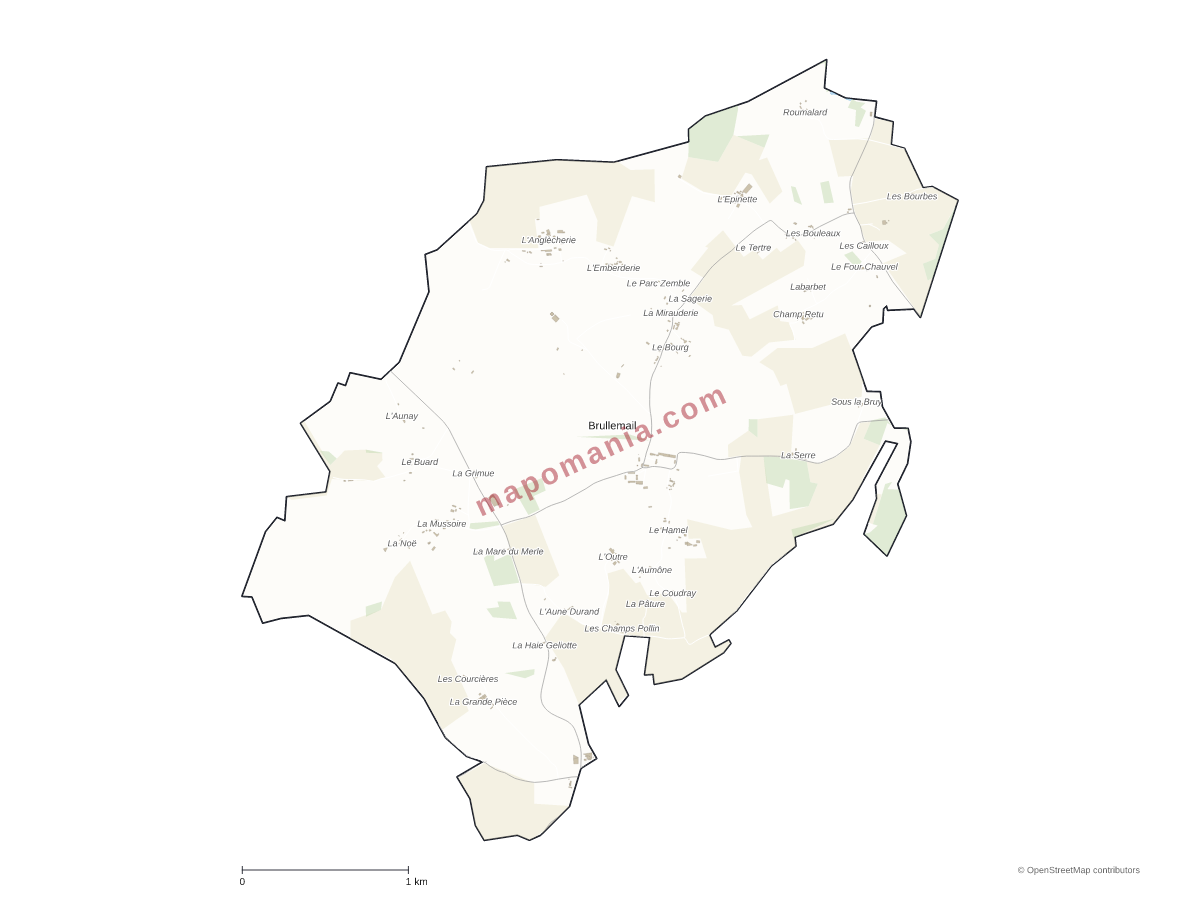 Carte de Brullemail à personnaliser
