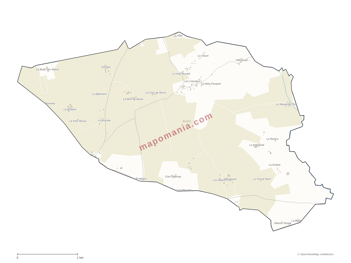 Carte de Bures à personnaliser