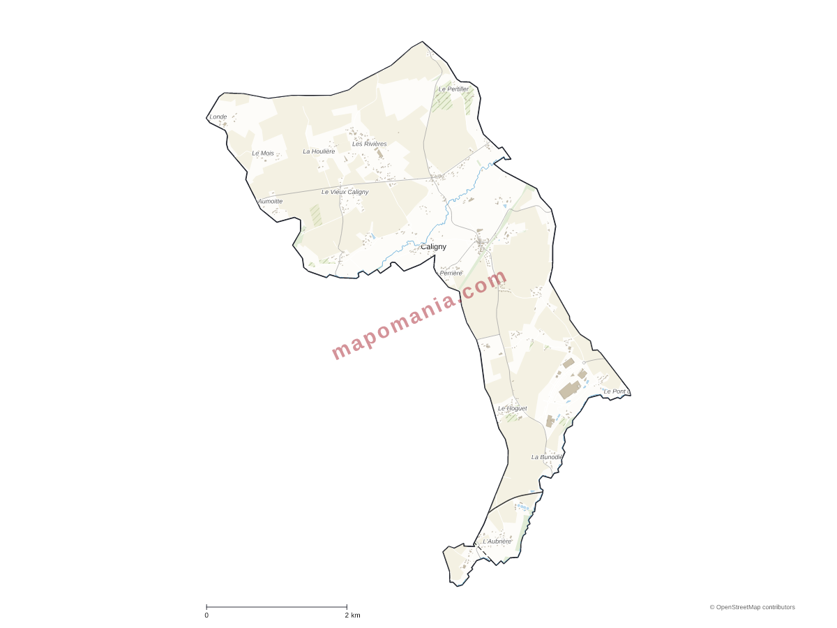 Carte de Caligny à personnaliser