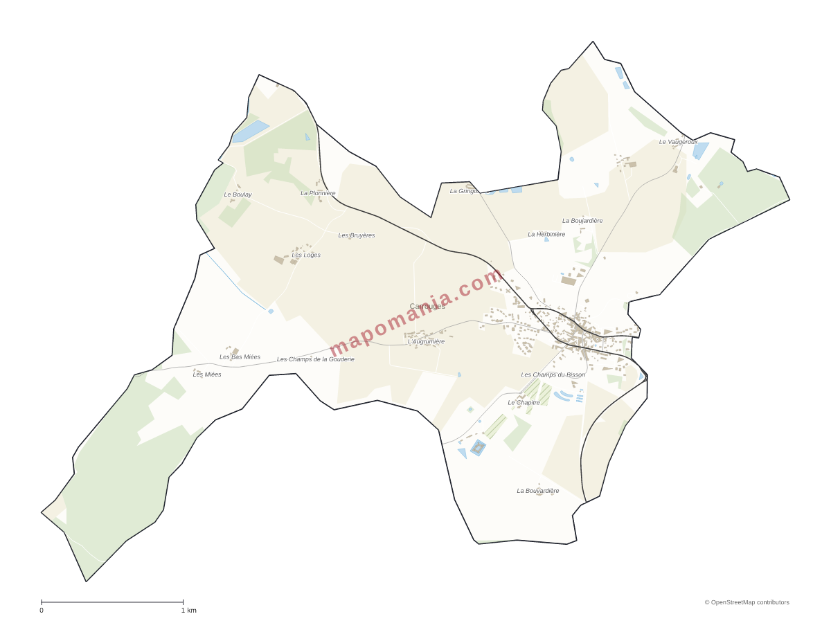 Carte de Carrouges à personnaliser