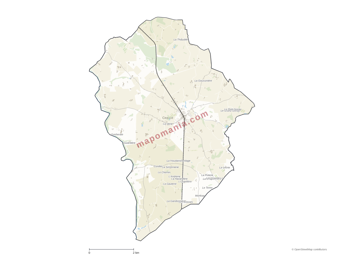 Carte de Ceaucé à personnaliser