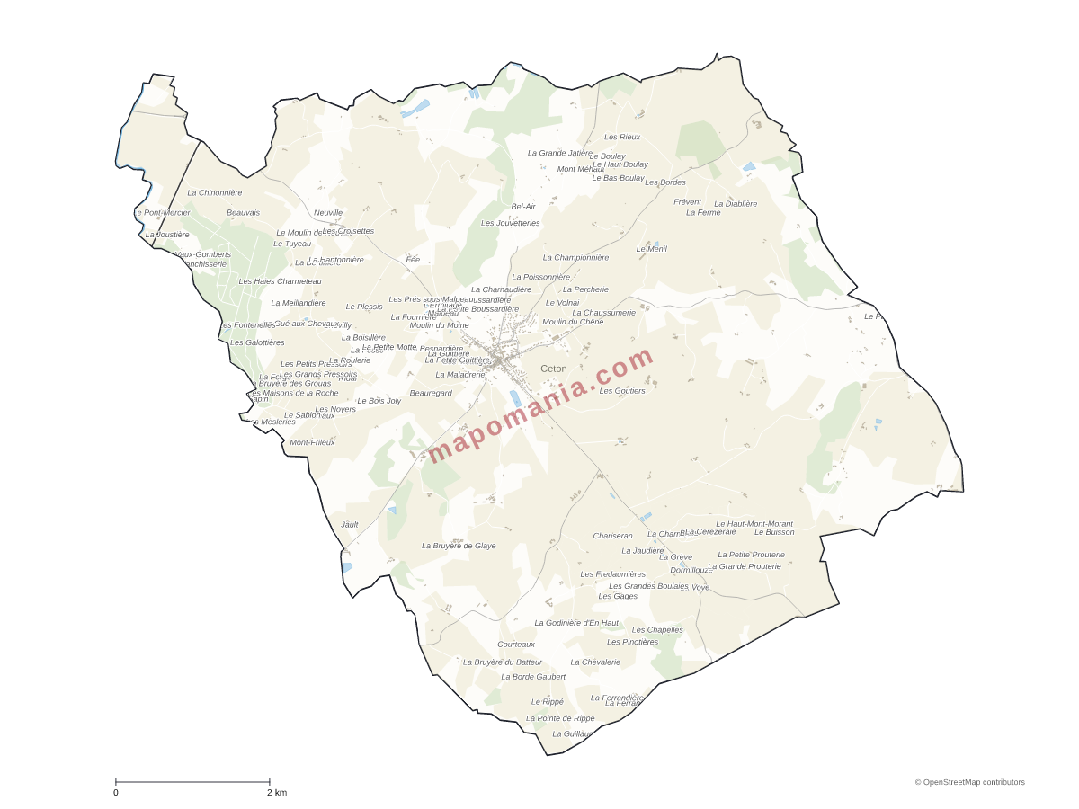 Carte de Ceton à personnaliser
