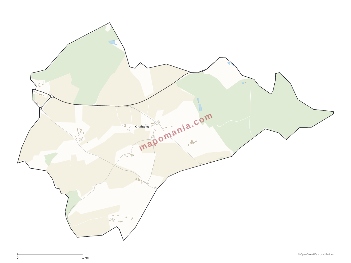 Carte de Chahains à personnaliser