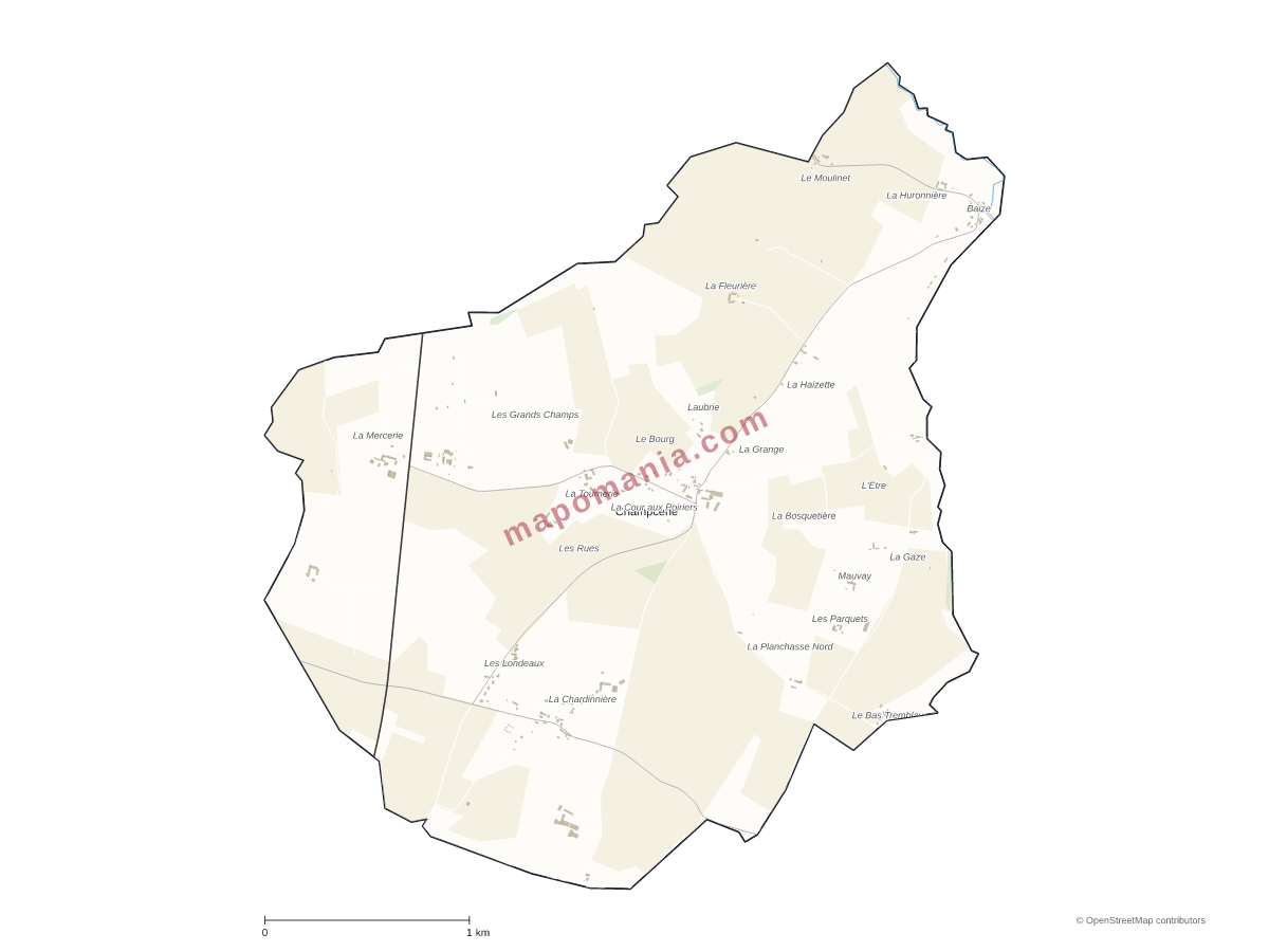 Carte de Champcerie à personnaliser