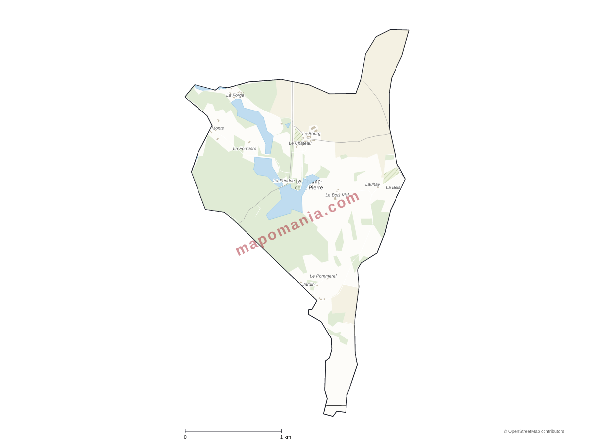 Carte de Le Champ-de-la-Pierre à personnaliser