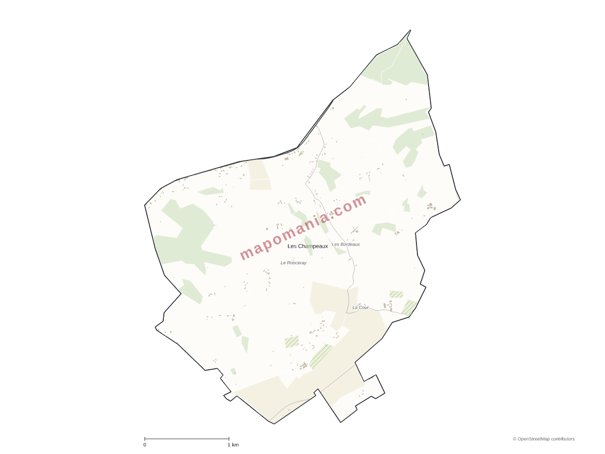 Carte de Les Champeaux à personnaliser