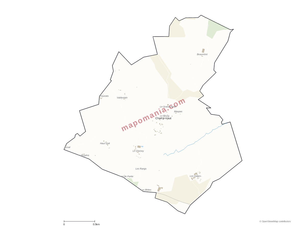 Carte de Champ-Haut à personnaliser