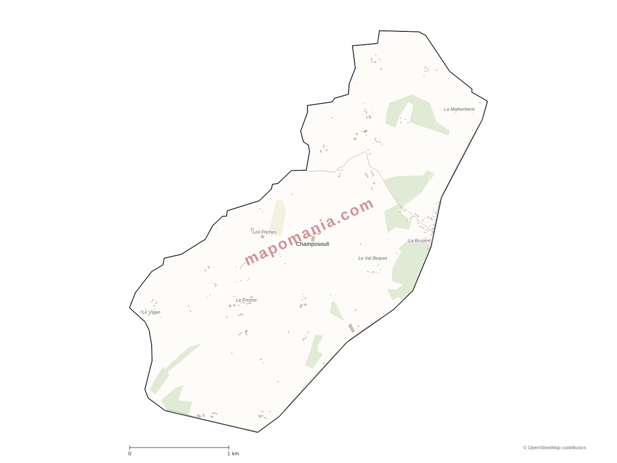 Carte de Champosoult à personnaliser