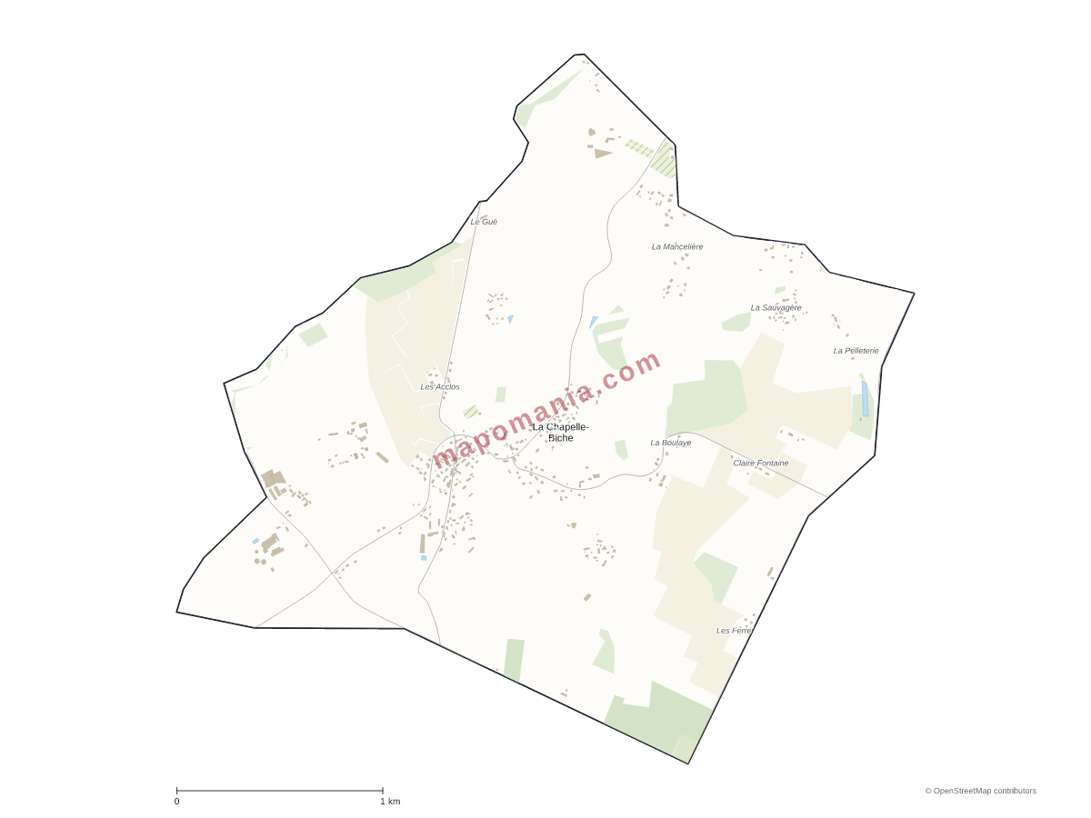 Carte de La Chapelle-Biche à personnaliser