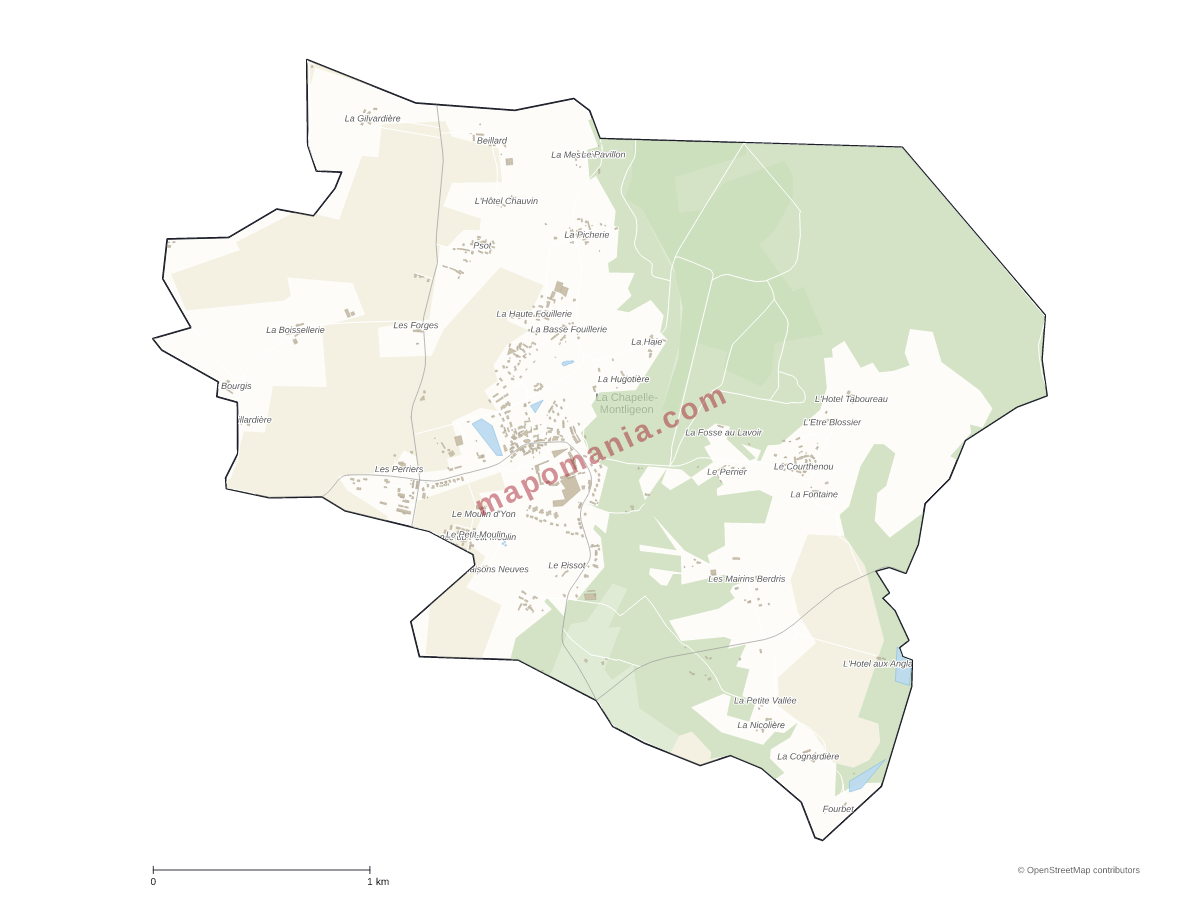 Carte de La Chapelle-Montligeon à personnaliser