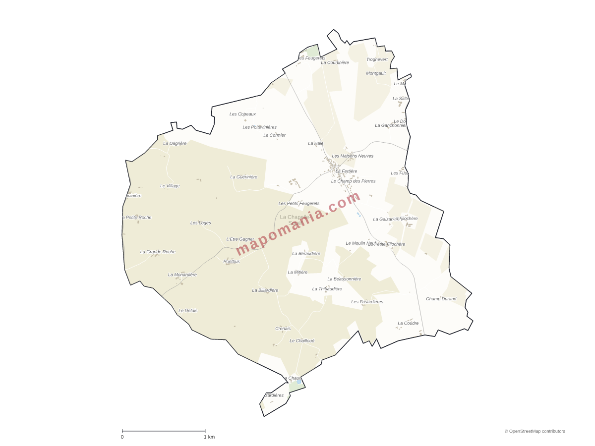 Carte de La Chapelle-Souëf à personnaliser