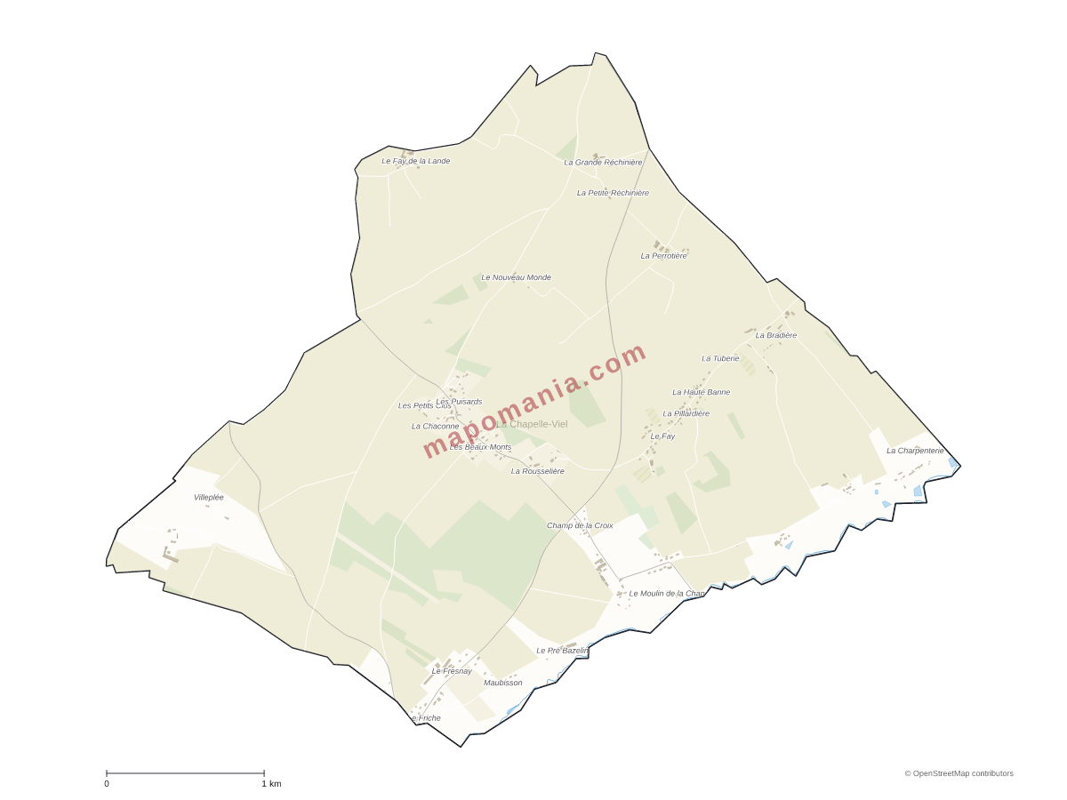 Carte de La Chapelle-Viel à personnaliser