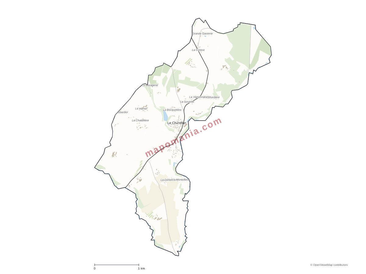 Carte de Le Châtellier à personnaliser