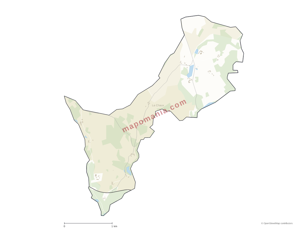 Carte de La Chaux à personnaliser