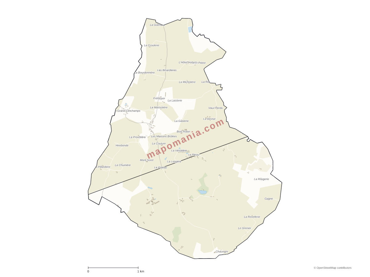 Carte de Chemilli à personnaliser
