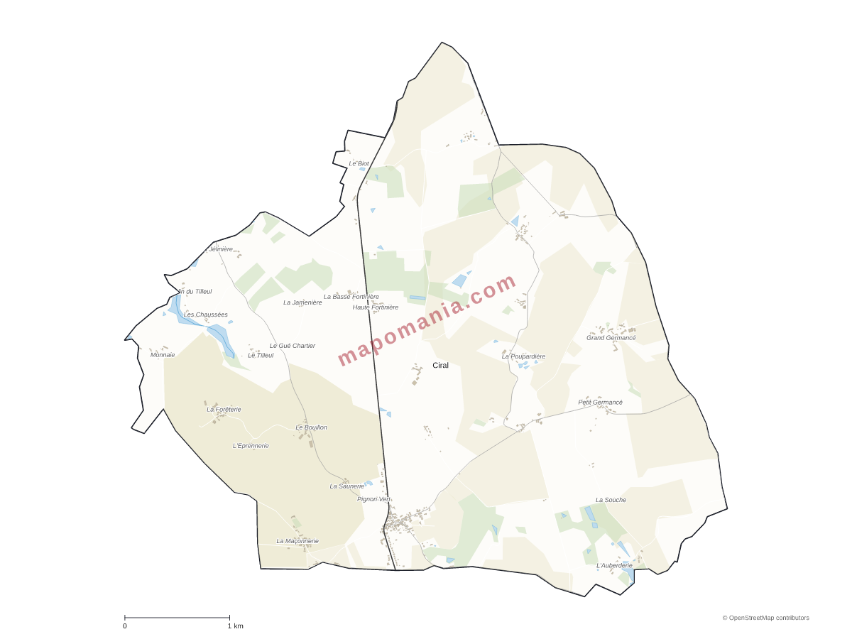 Carte de Ciral à personnaliser