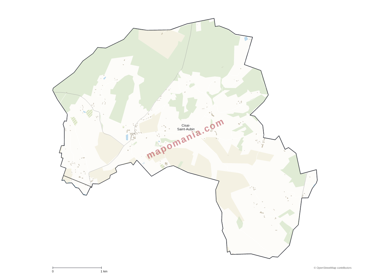 Carte de Cisai-Saint-Aubin à personnaliser