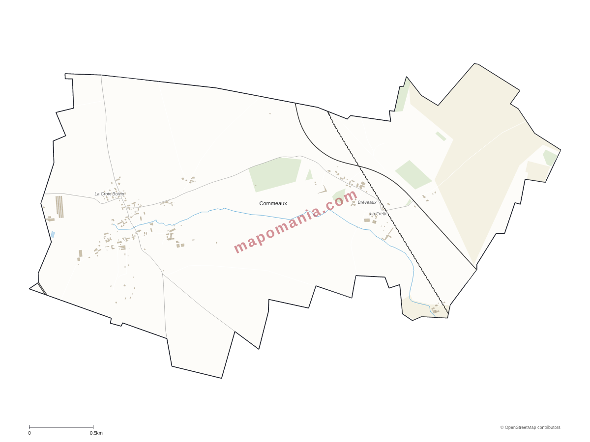 Carte de Commeaux à personnaliser
