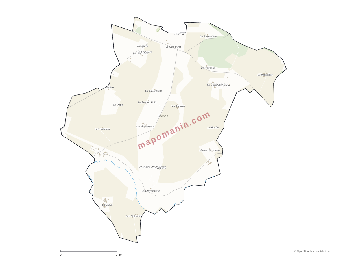 Carte de Corbon à personnaliser