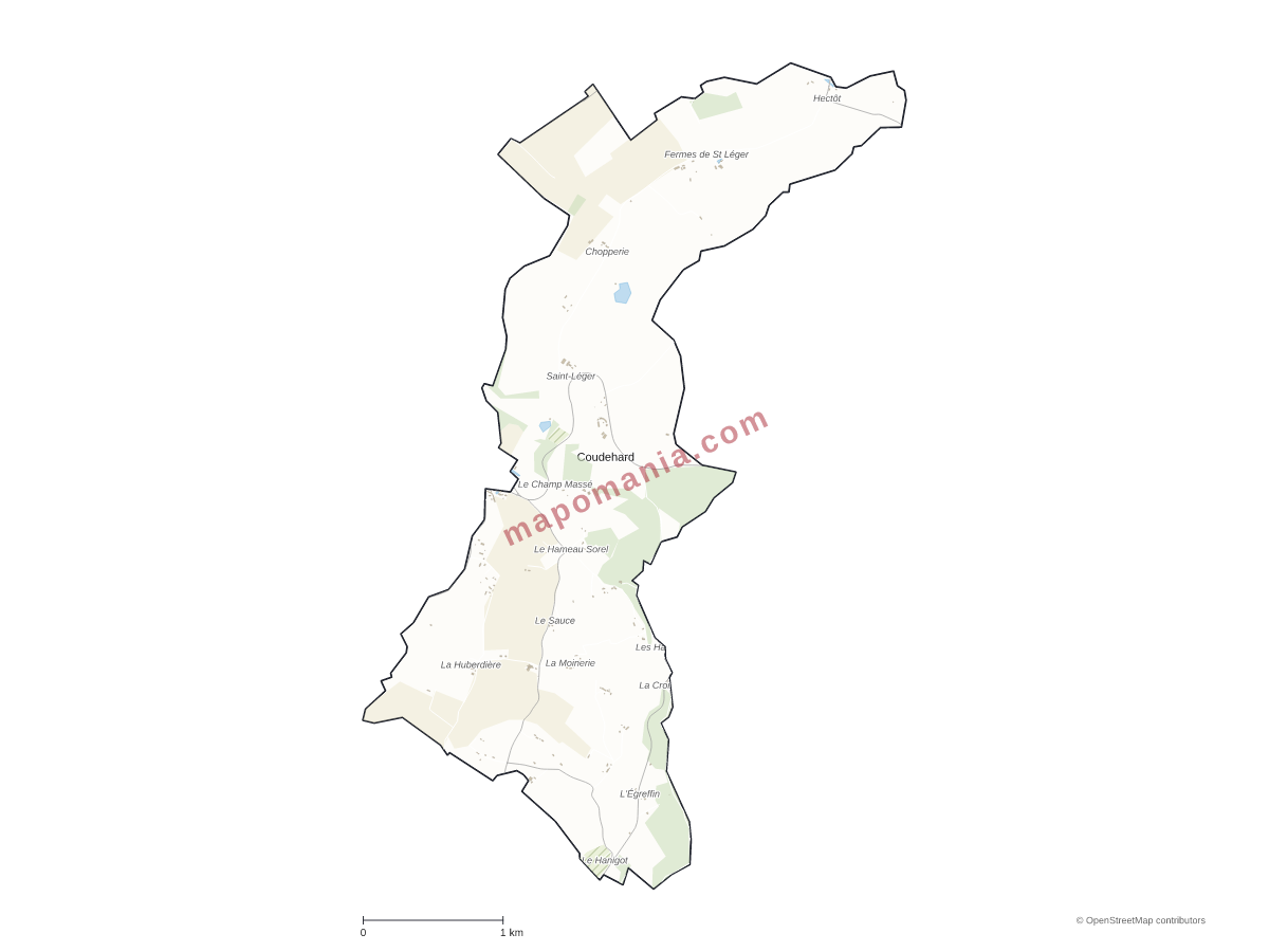 Carte de Coudehard à personnaliser