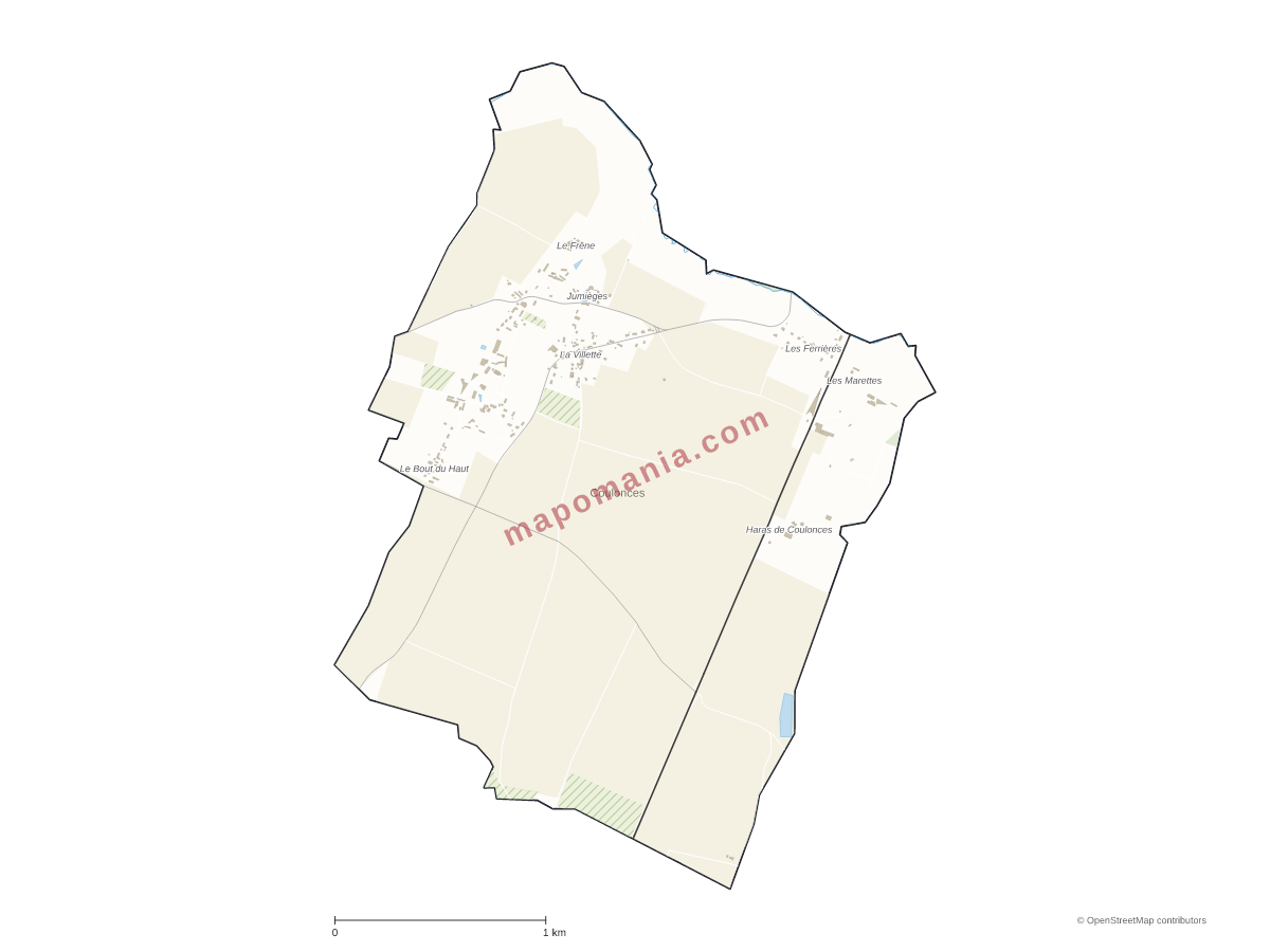 Carte de Coulonces à personnaliser