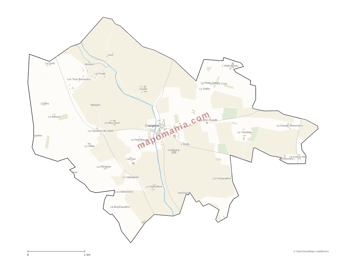 Carte de Courgeon à personnaliser