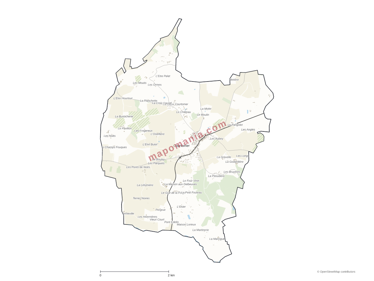 Carte de Courtomer à personnaliser