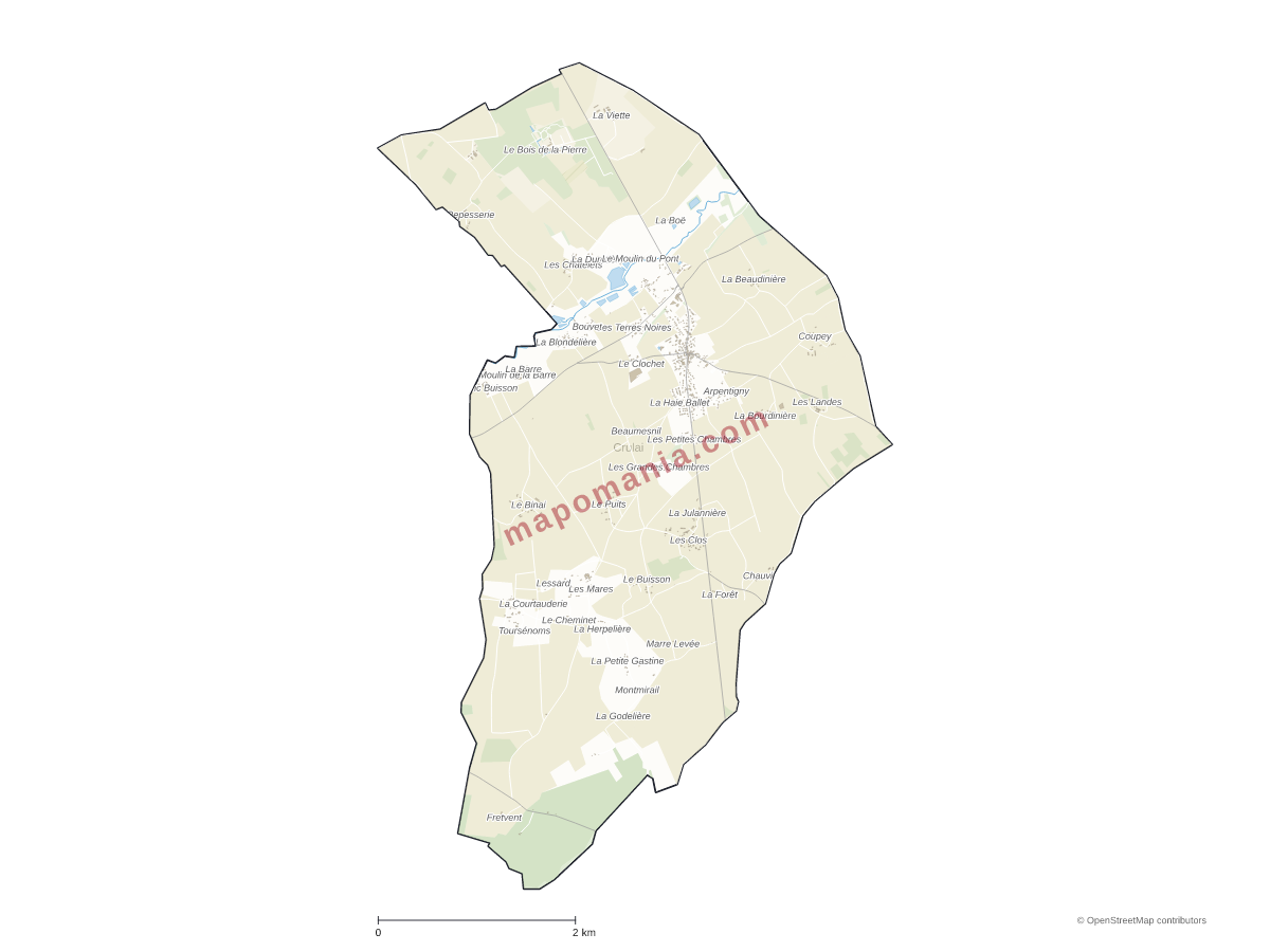 Carte de Crulai à personnaliser