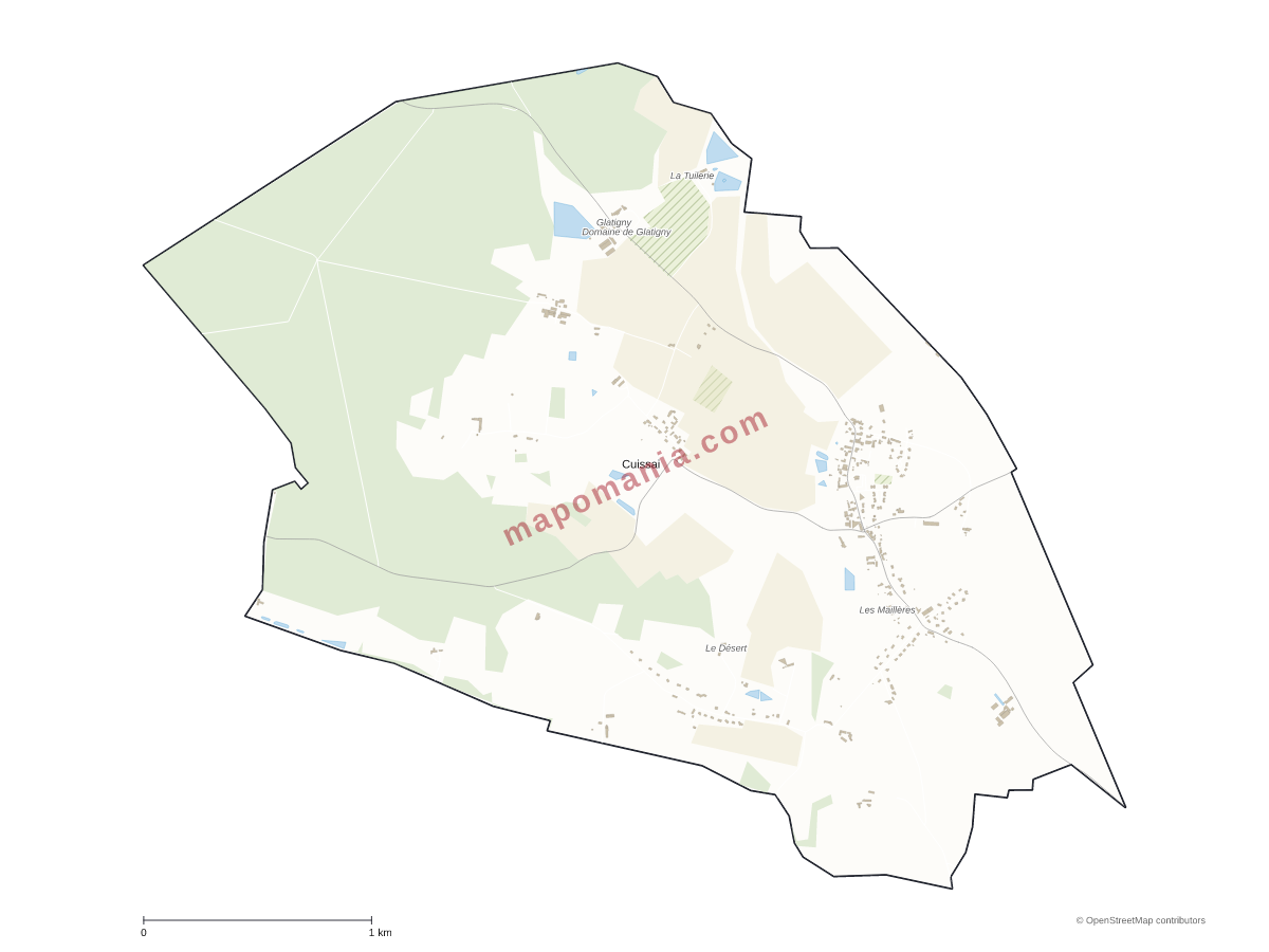 Carte de Cuissai à personnaliser