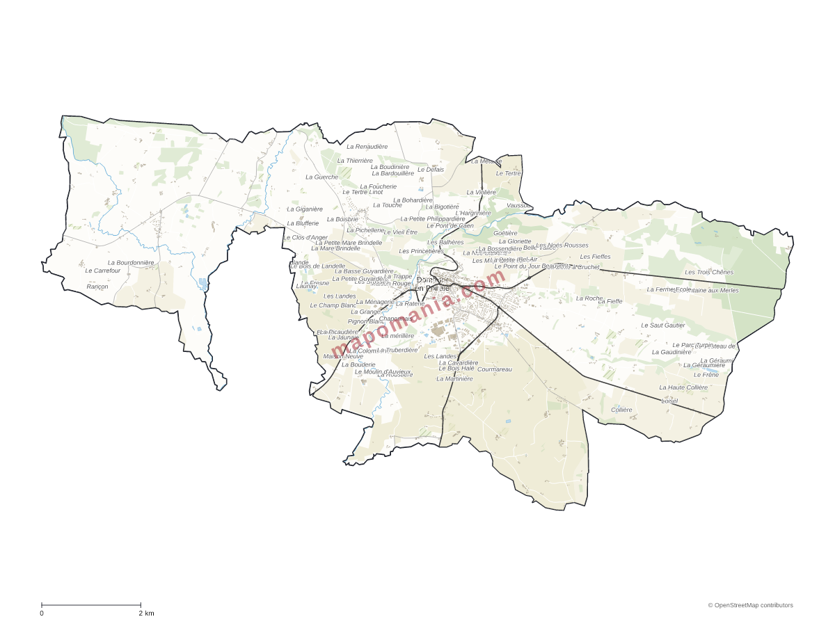 Carte de Domfront en Poiraie à personnaliser