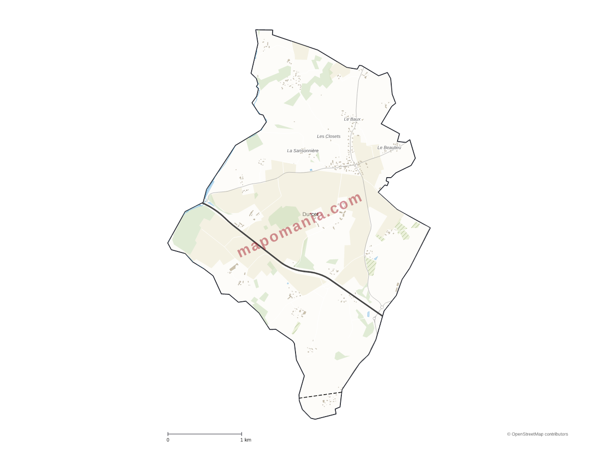 Carte de Durcet à personnaliser
