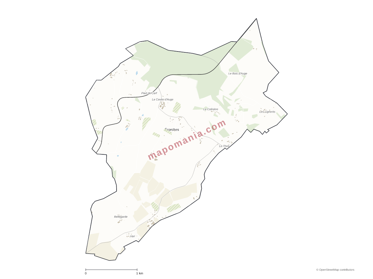 Carte de Écorches à personnaliser